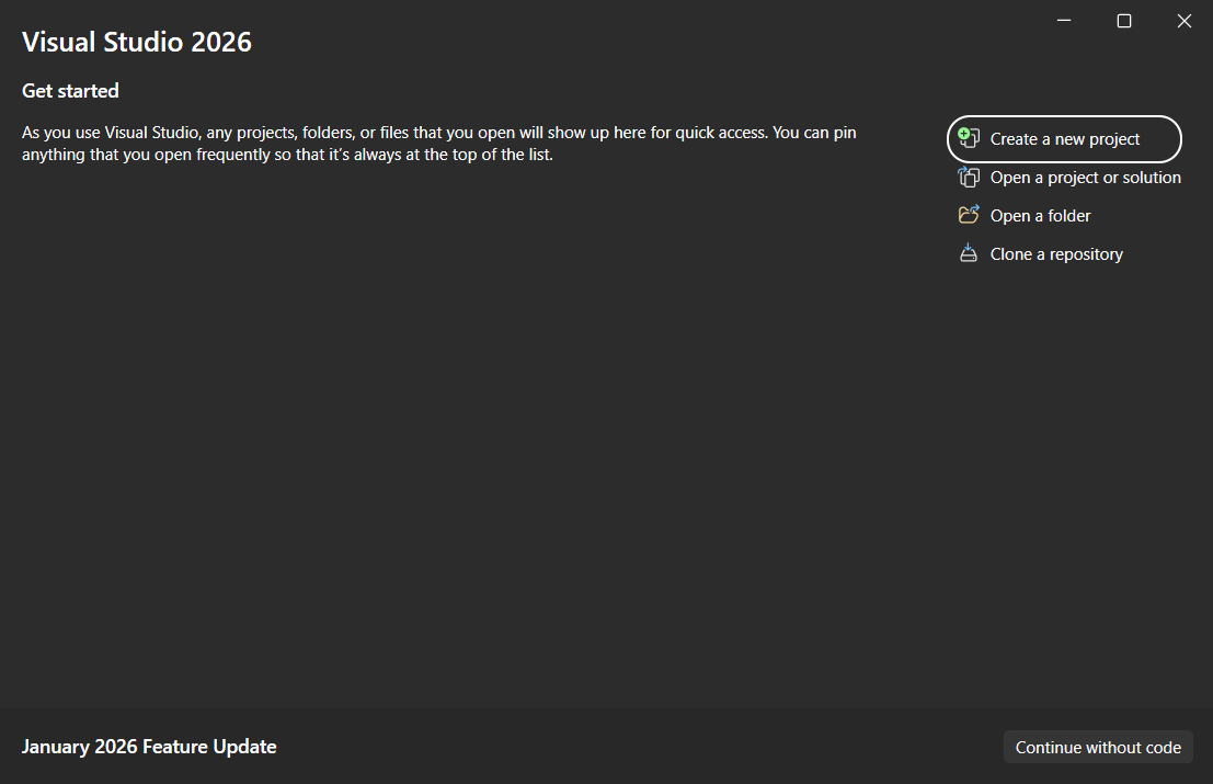 Create a new project