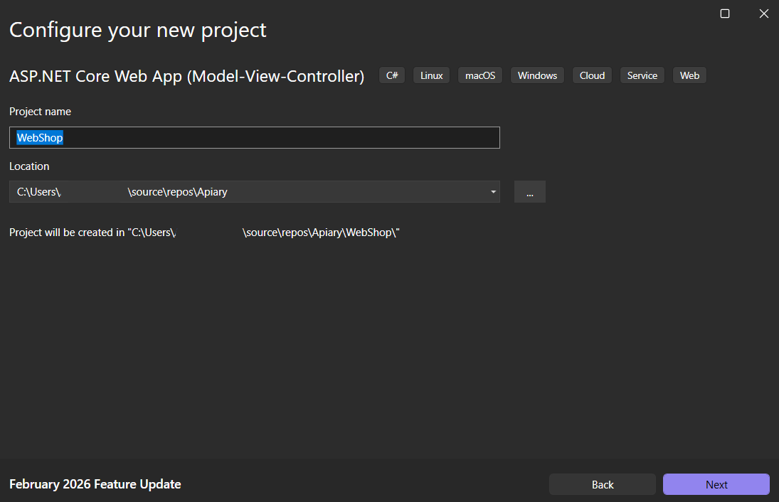 ASP.NET project name